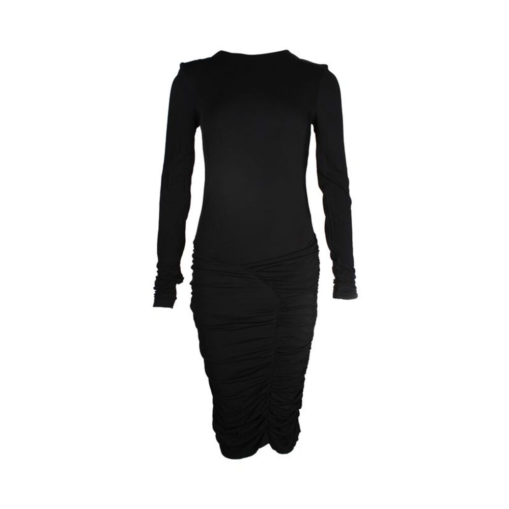 Ba&sh Ruched Bodycon Dress in Black Viscose
